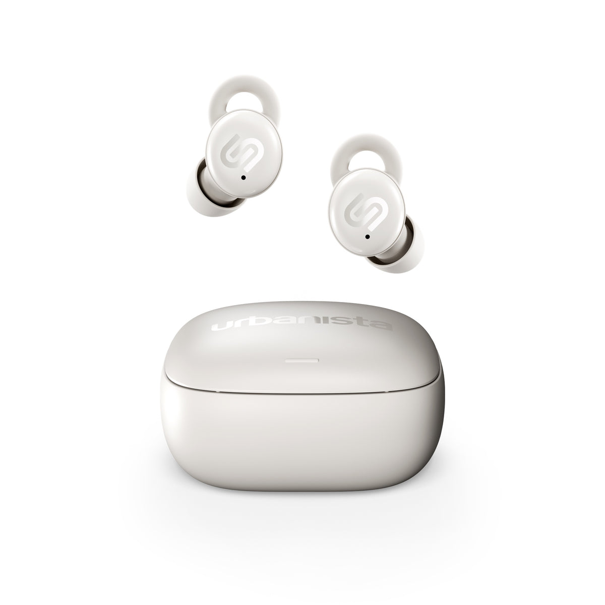 Urbanista Porto Cloud White sleep-friendly true wireless earphones and charging case