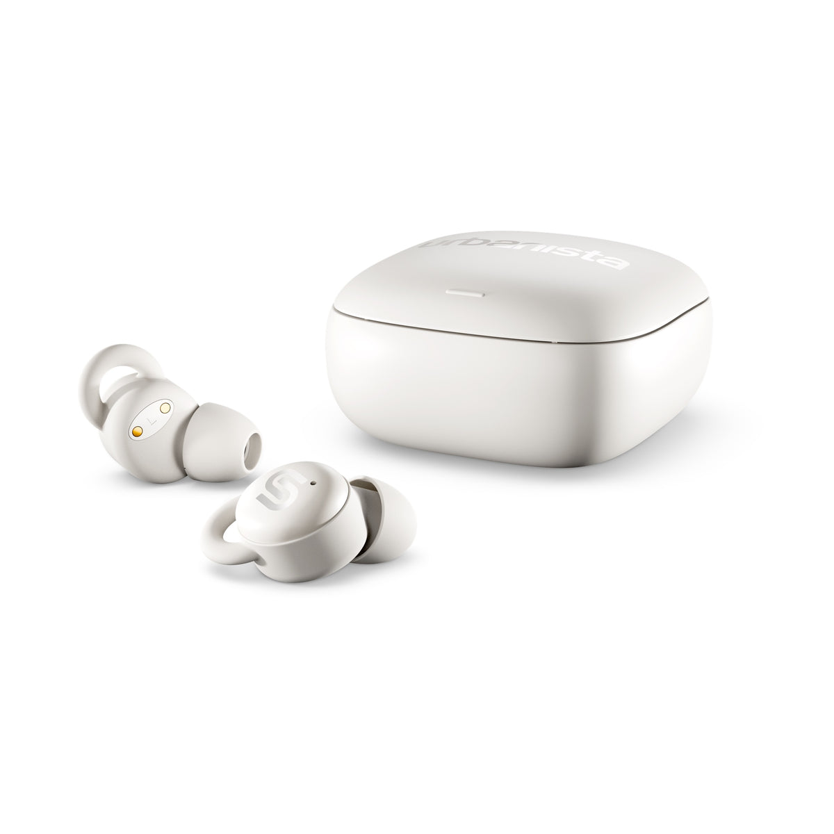 Urbanista Porto Cloud White earphones and charging case