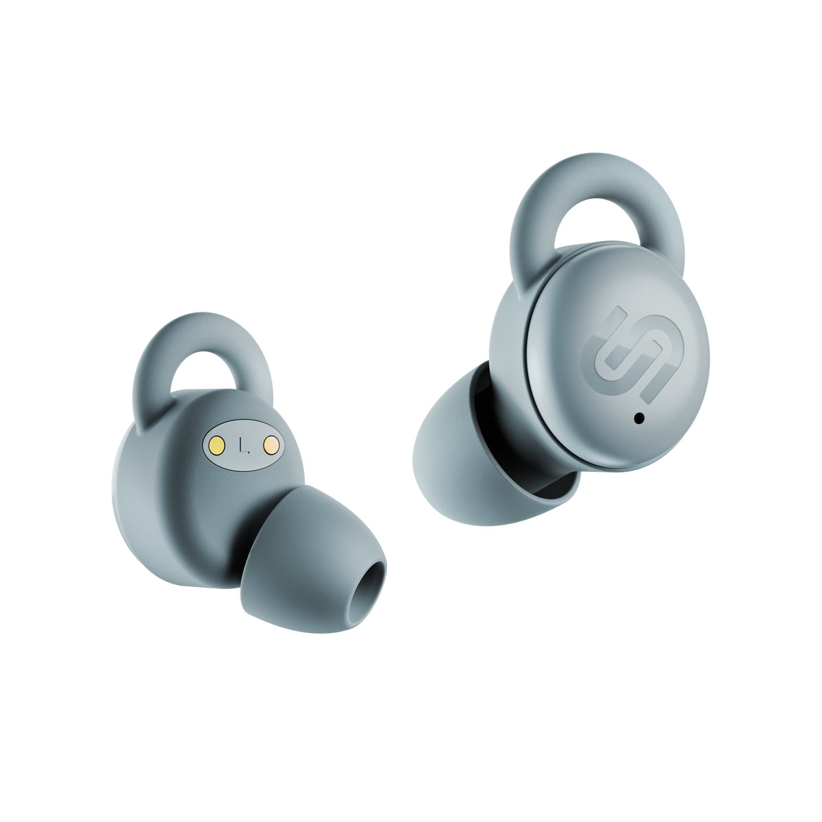 Urbanista Porto Storm Blue earphones close-up